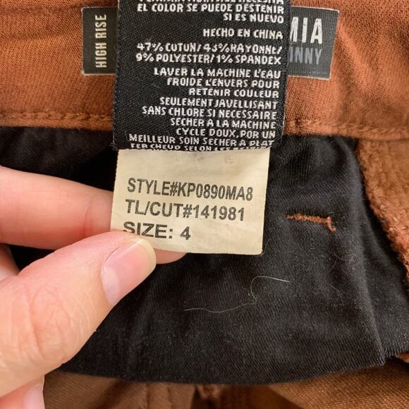 Kut From The Kloth Jeans Womens 4 Brown High Rise Mia Fab Ab Toothpick Skinny - Picture 13 of 15